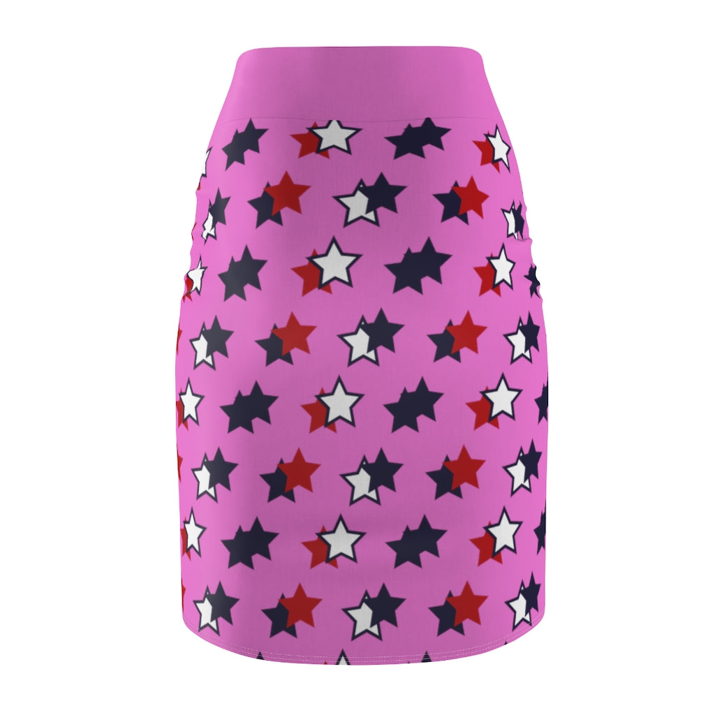 AOP Starry Rose Pencil Skirt