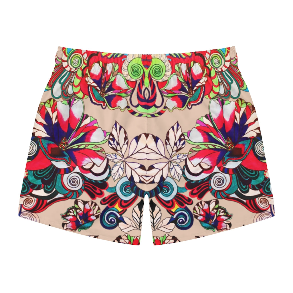Nude Graphic Floral Pop Men's Swimming Trunks