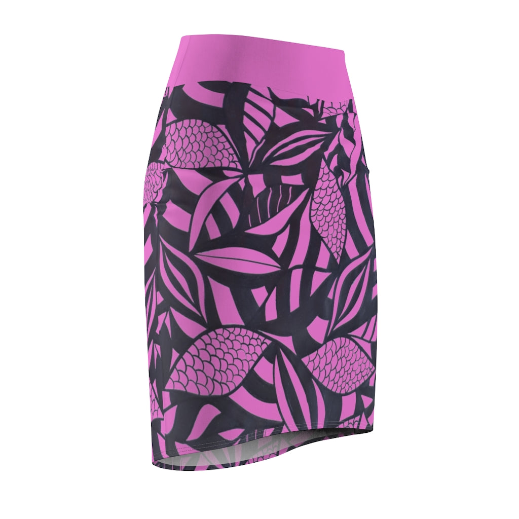Tropical Minimalist Mauve Pencil Skirt