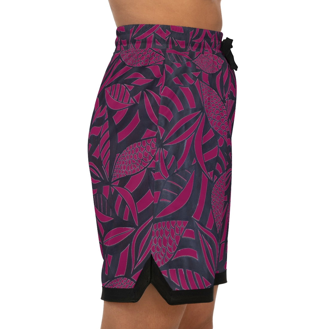 Orchid Tropical Minimalist Basketball Rib Shorts (AOP)