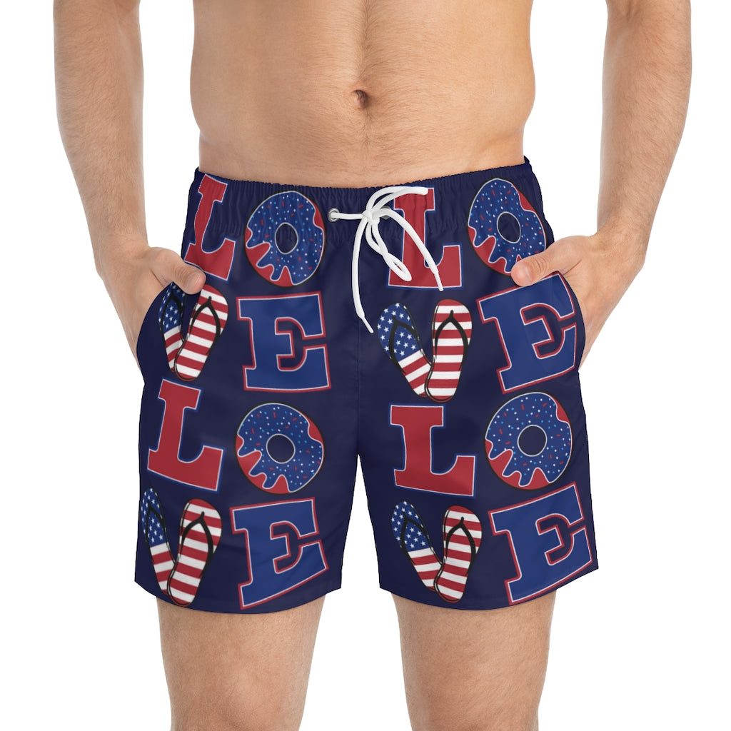 Men's American Love Ink Swimming Trunks
