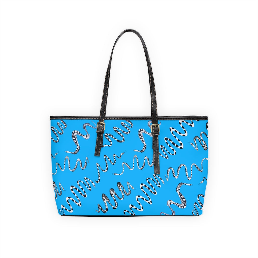 Aqua Snake Den PU Leather Shoulder Bag