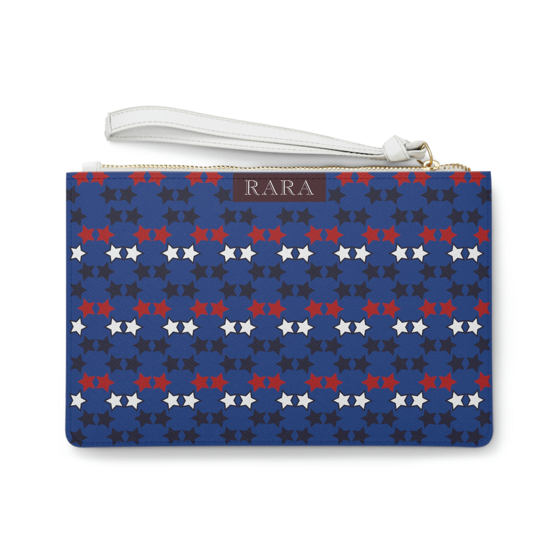 royal blue star print clutch bag