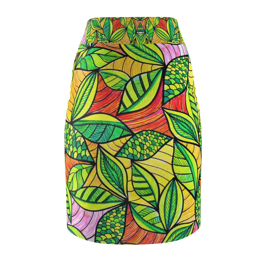 AOP Tropical Resort Pencil Skirt
