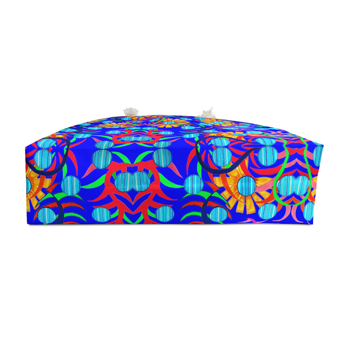 Electric Blue Sunflower Weekender Open Beach Tote Bag