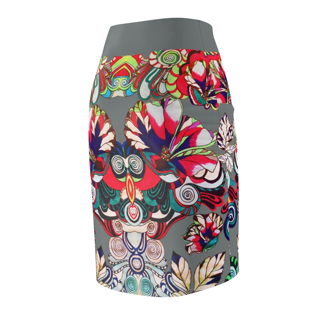 Floral Pop Ash Pencil Skirt