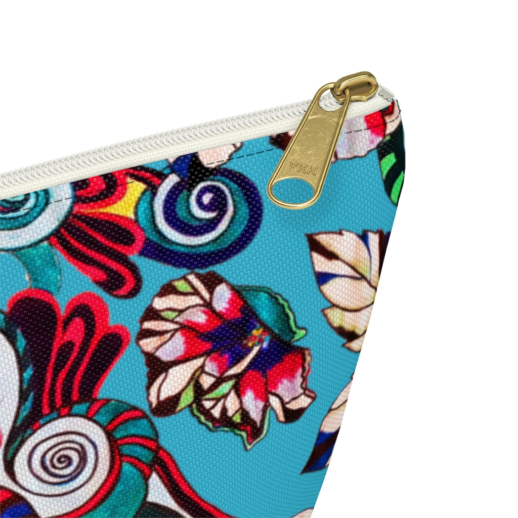 Floral Pop Aqua Accessory Pouch