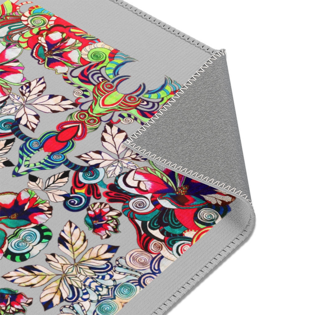 Artsy Floral Pop Slate Area Rug