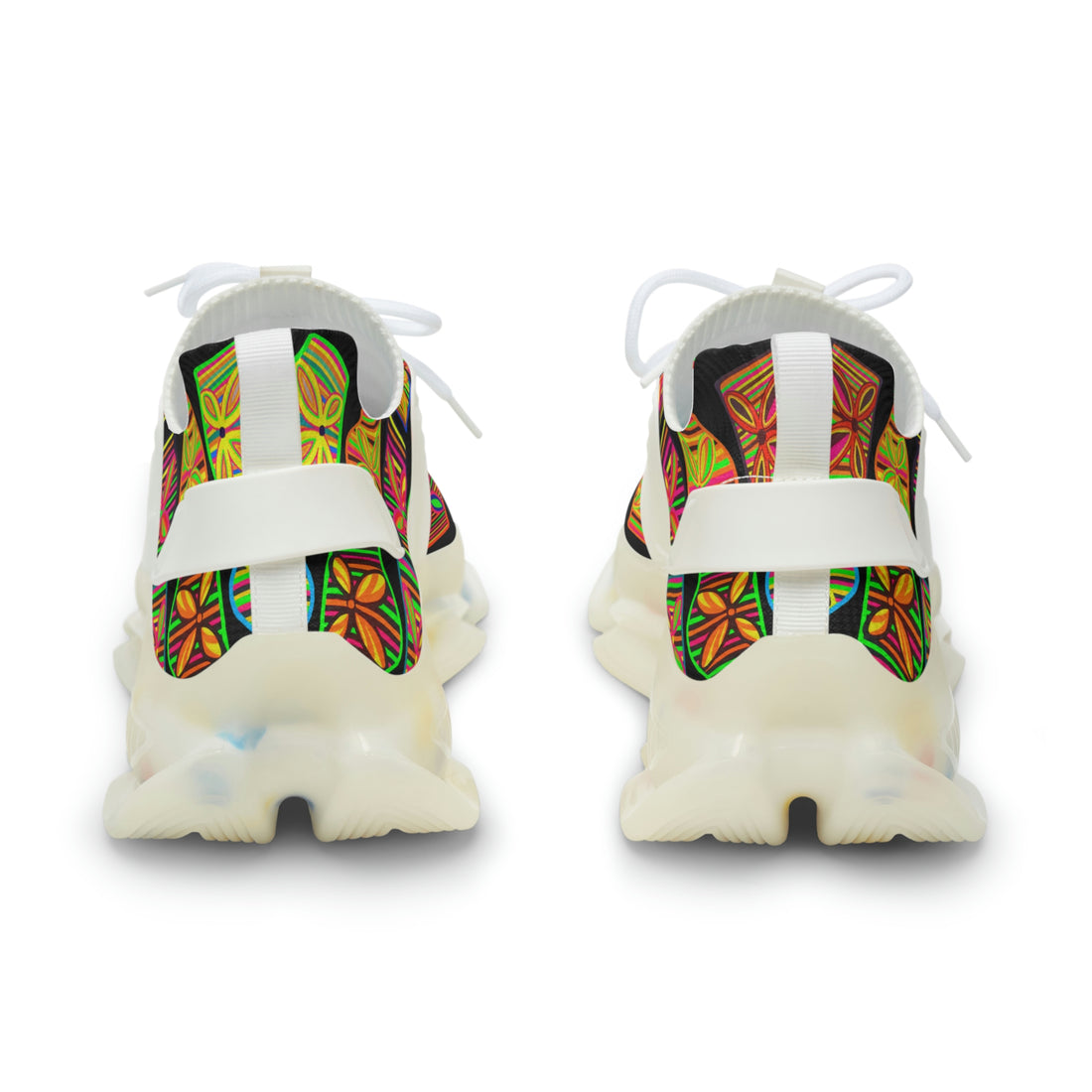 Black Deco Print OTT Men's Mesh Knit Sneakers