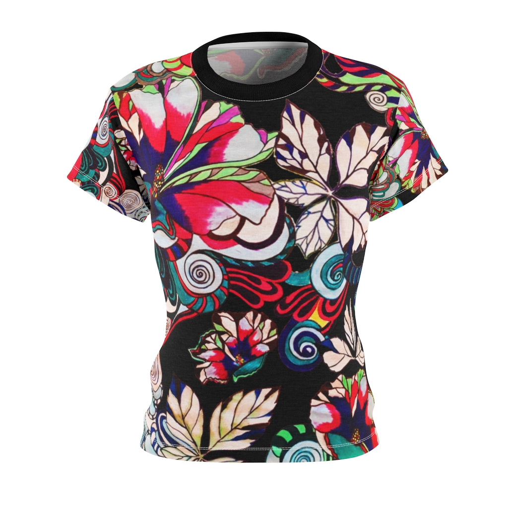 Graphic Floral AOP Black T-Shirt