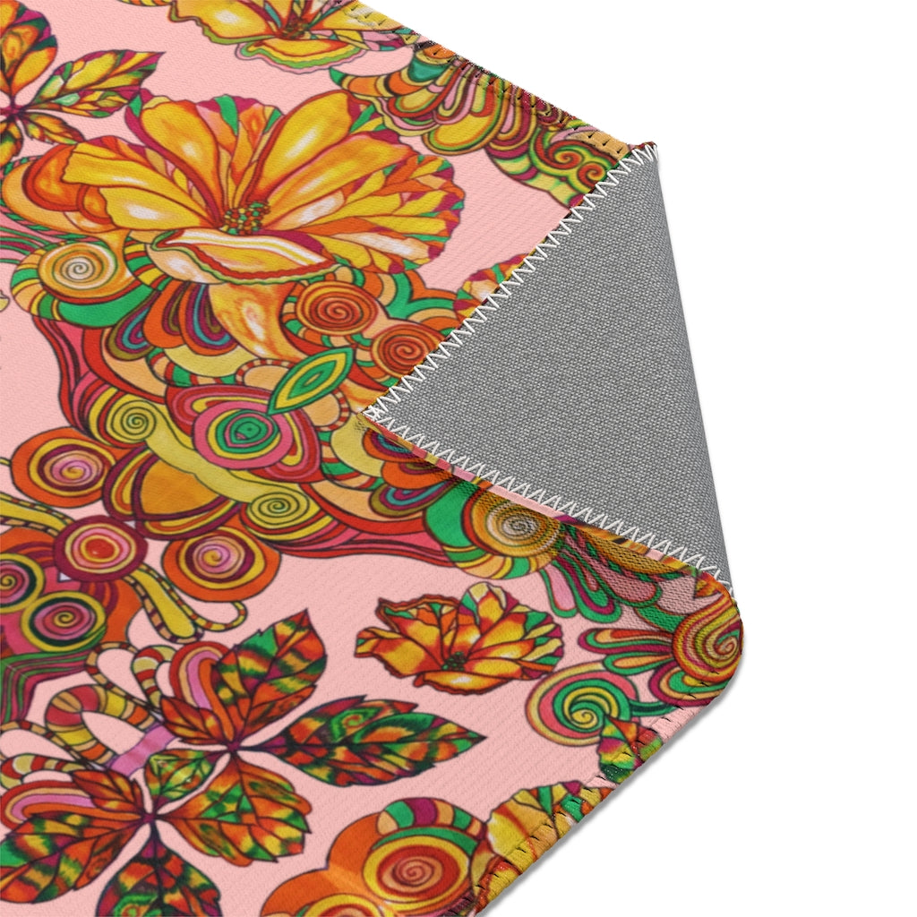 Artsy Floral Blush Area Rug