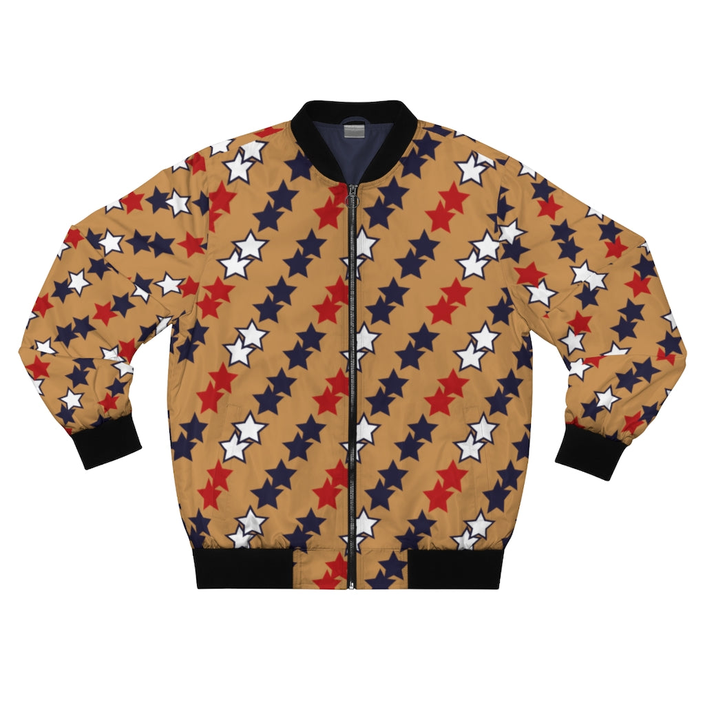 tussock men's wear star print bomber jacket