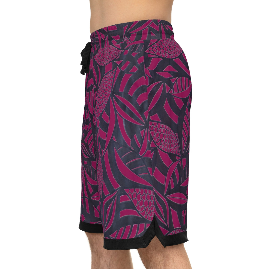 Orchid Tropical Minimalist Basketball Rib Shorts (AOP)