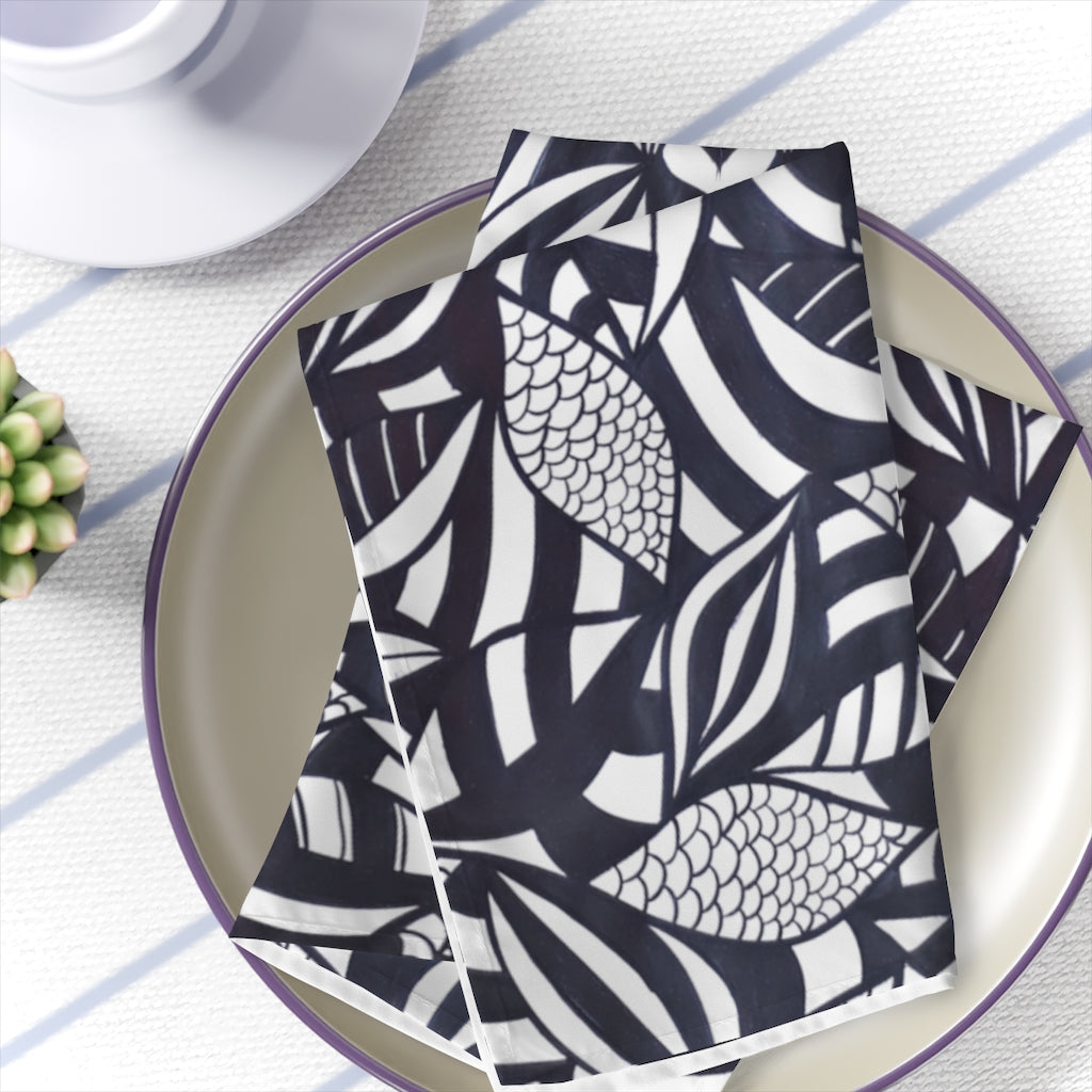 White Tropical Minimalist Napkin