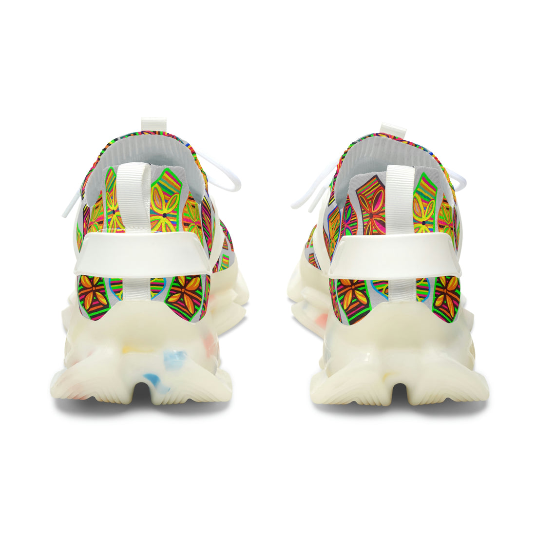 Slate Grey Deco Print OTT Women's Mesh Knit Sneakers