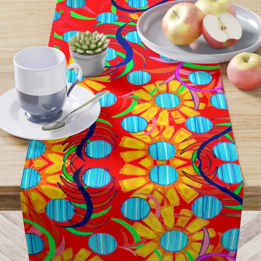 Sunflower Red Table Runner