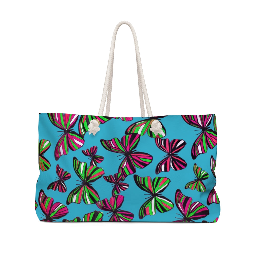 Butterflies Aqua Weekender Bag