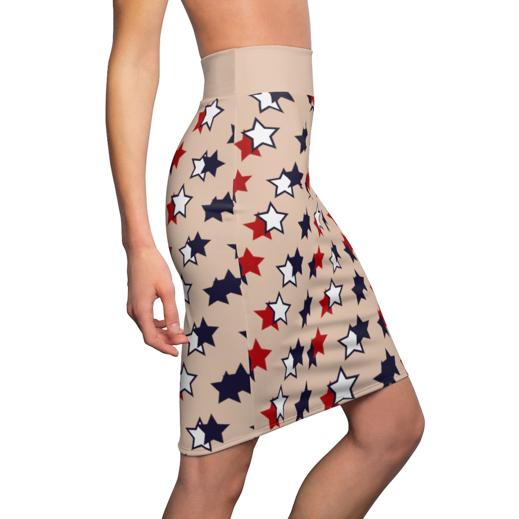 AOP Starry Nude Pencil Skirt