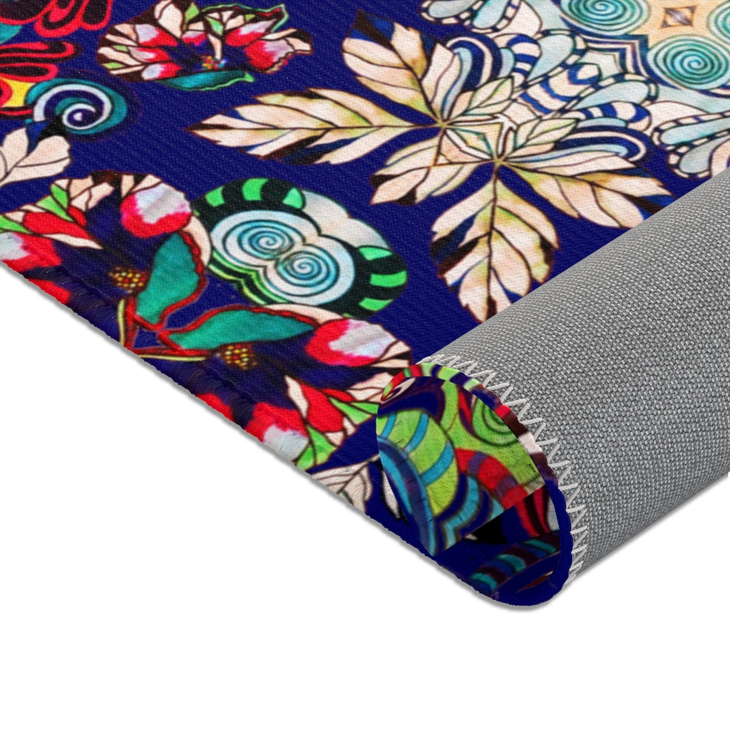 Artsy Floral Pop Royal Ink Rug