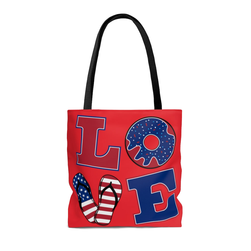 AOP American Love Scarlet Tote Bag