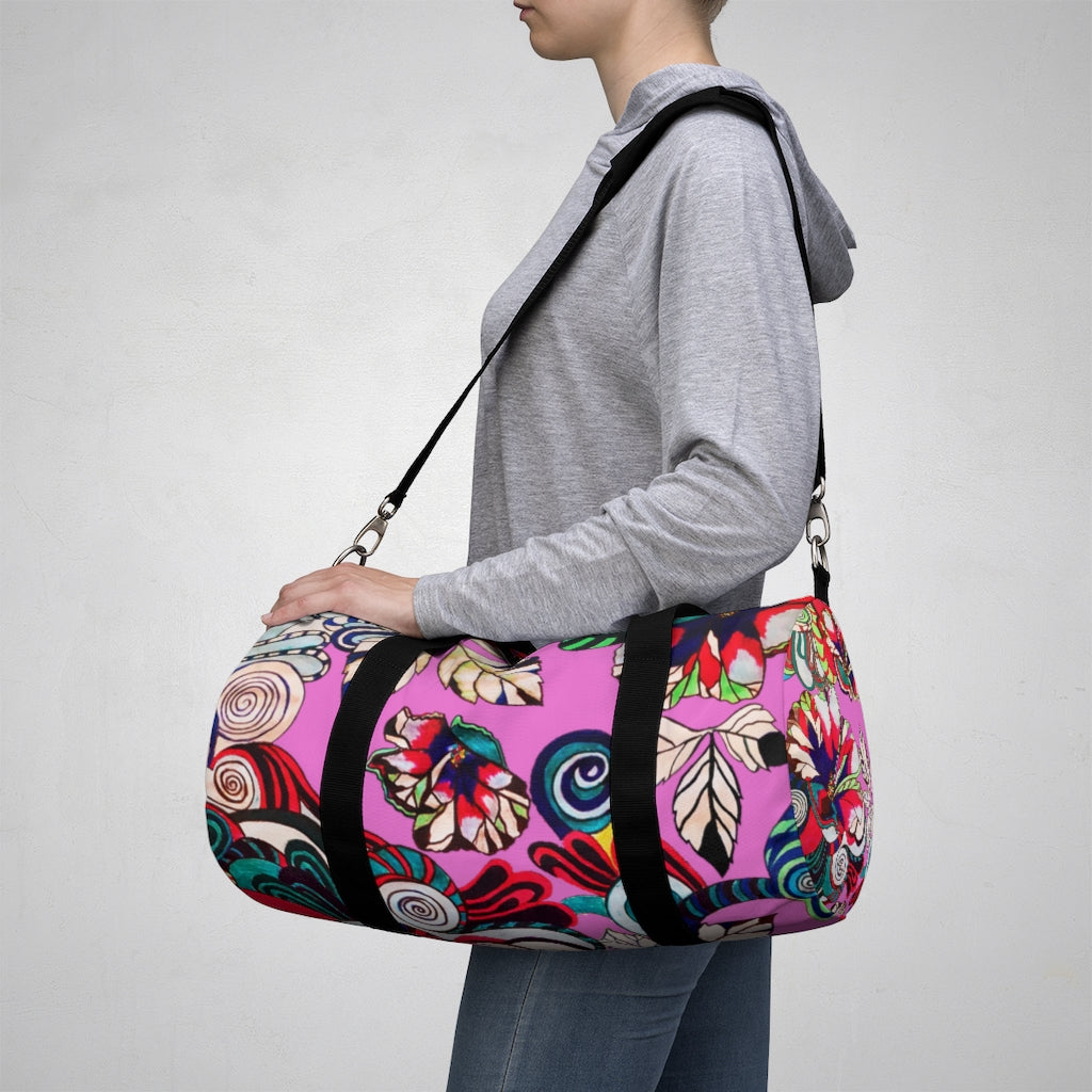 Artsy Floral Pop  Rose Duffel Bag