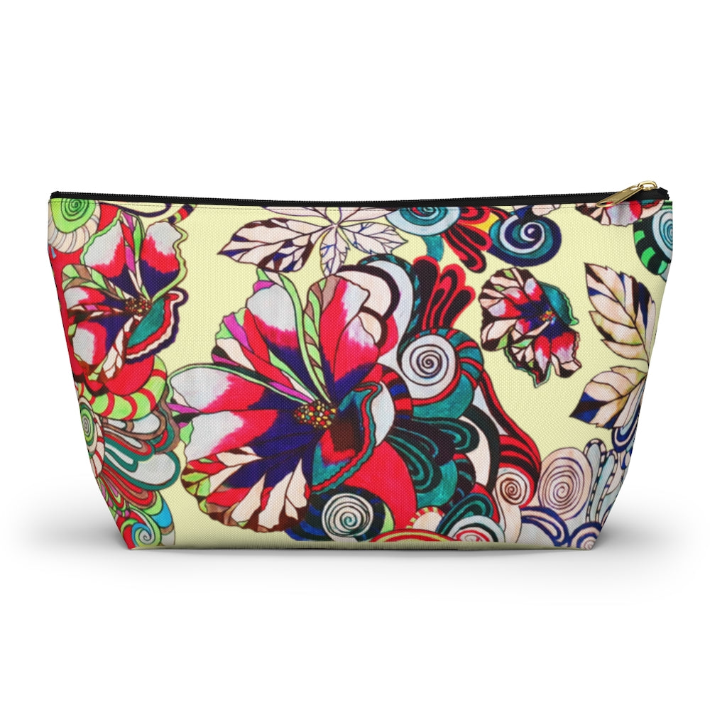 Floral Pop Cream Accessory Pouch