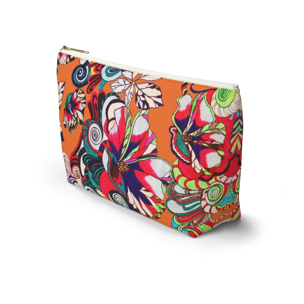 Floral Pop Orange Accessory Pouch