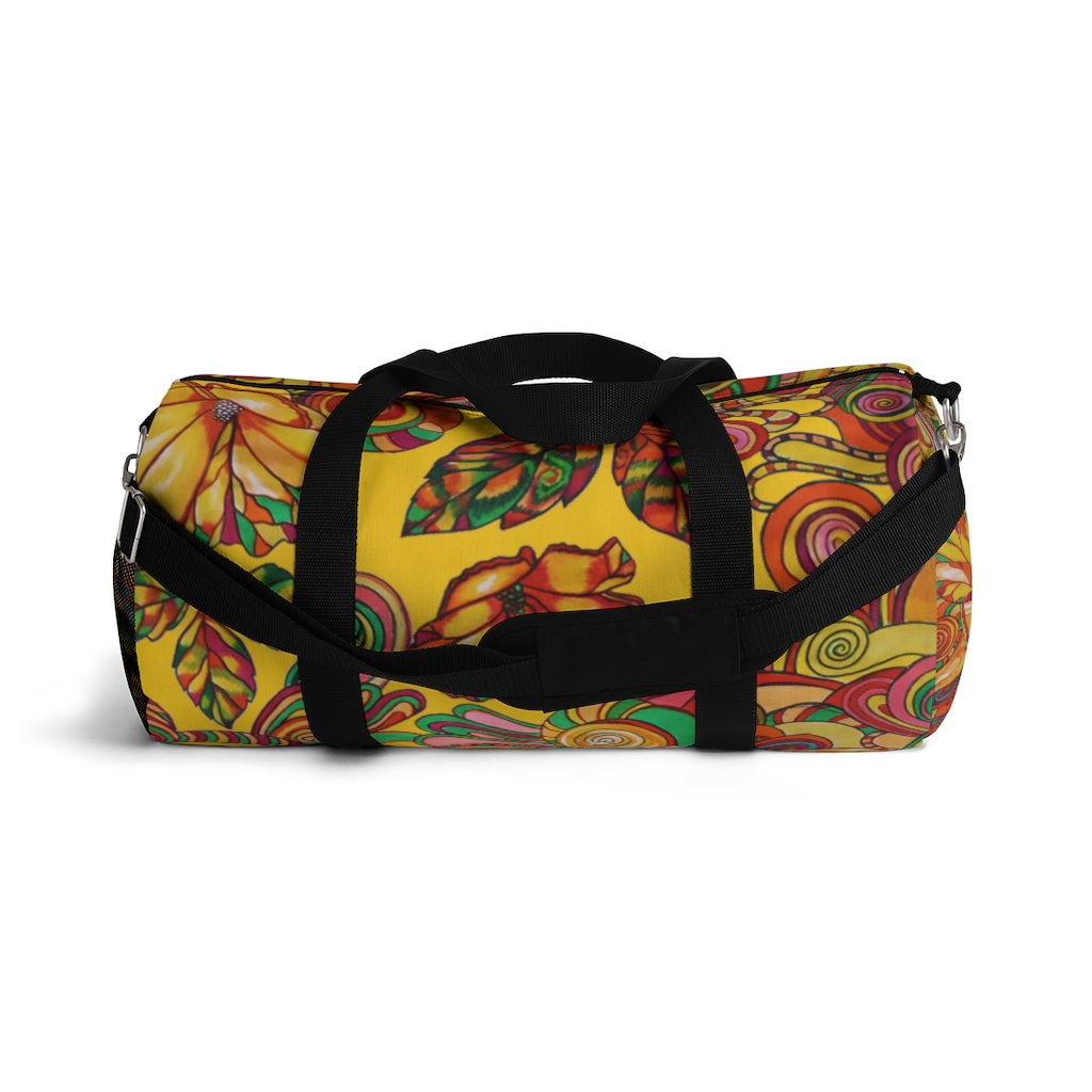 Artsy Floral Yellow Duffel Bag