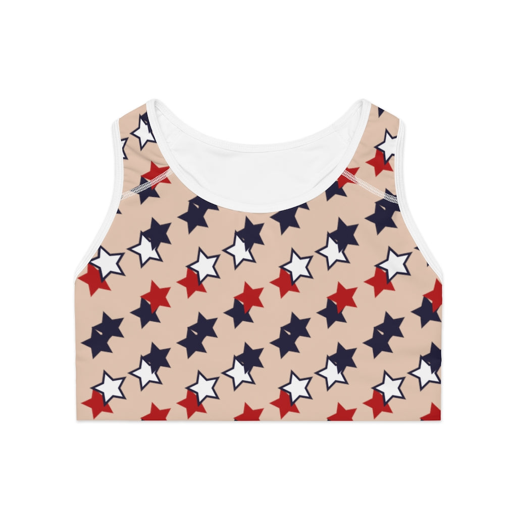 Nude Star Print (AOP) Sports Bra
