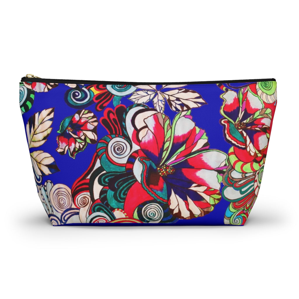 Floral Pop Electric Blue Accessory Pouch