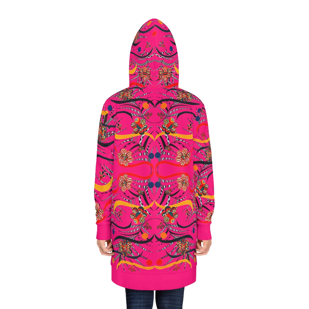 Hot Pink Wilderness Hoodie Dress (AOP)