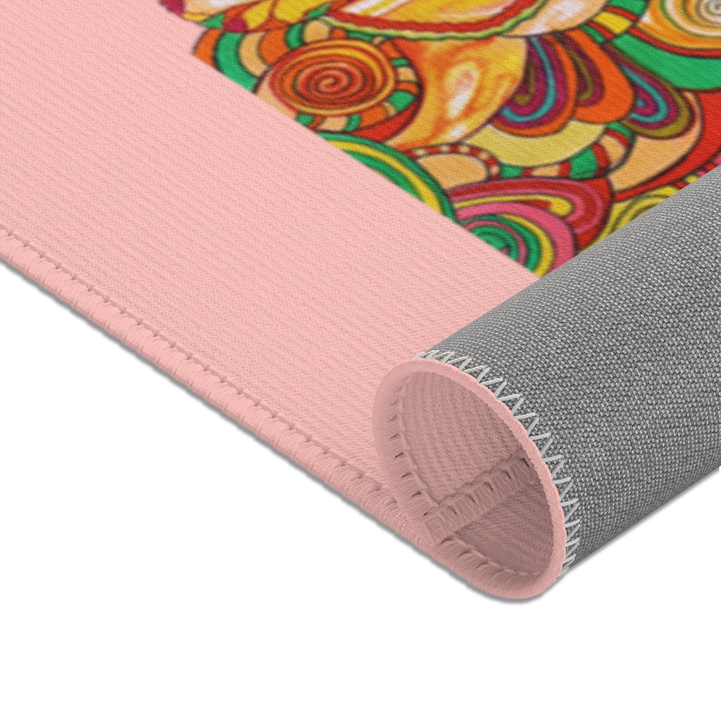 Artsy Floral Blush Area Rug