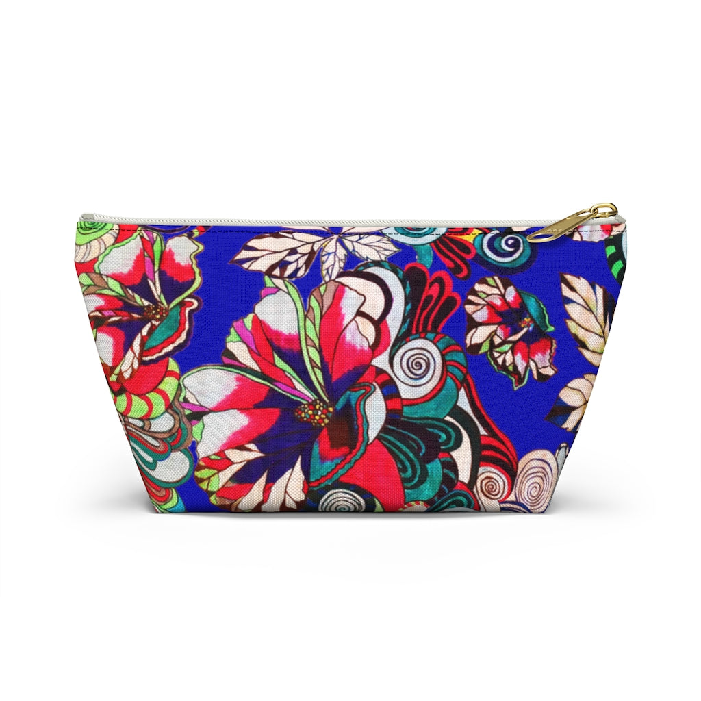 Floral Pop Electric Blue Accessory Pouch