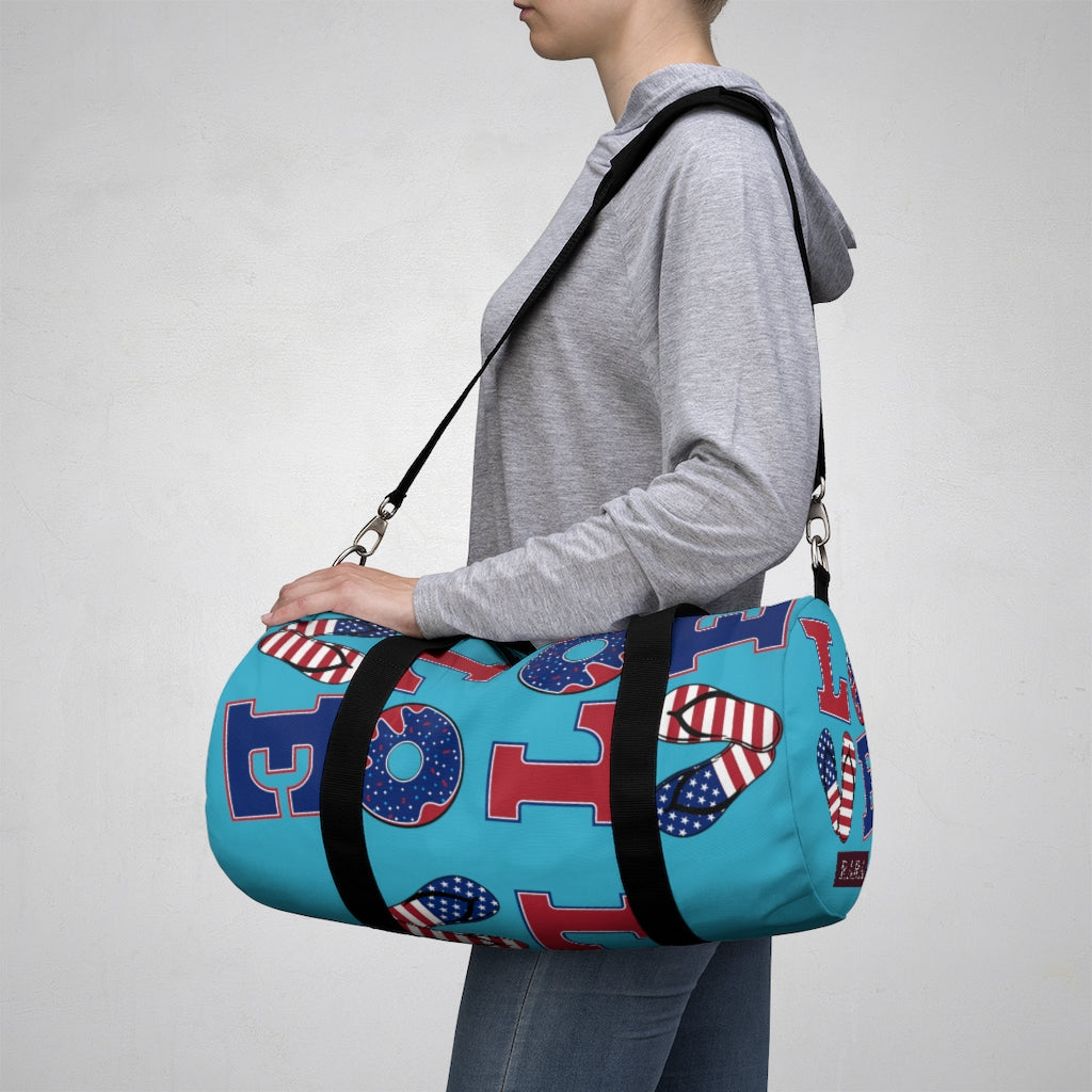 American Love Aqua Duffel Bag