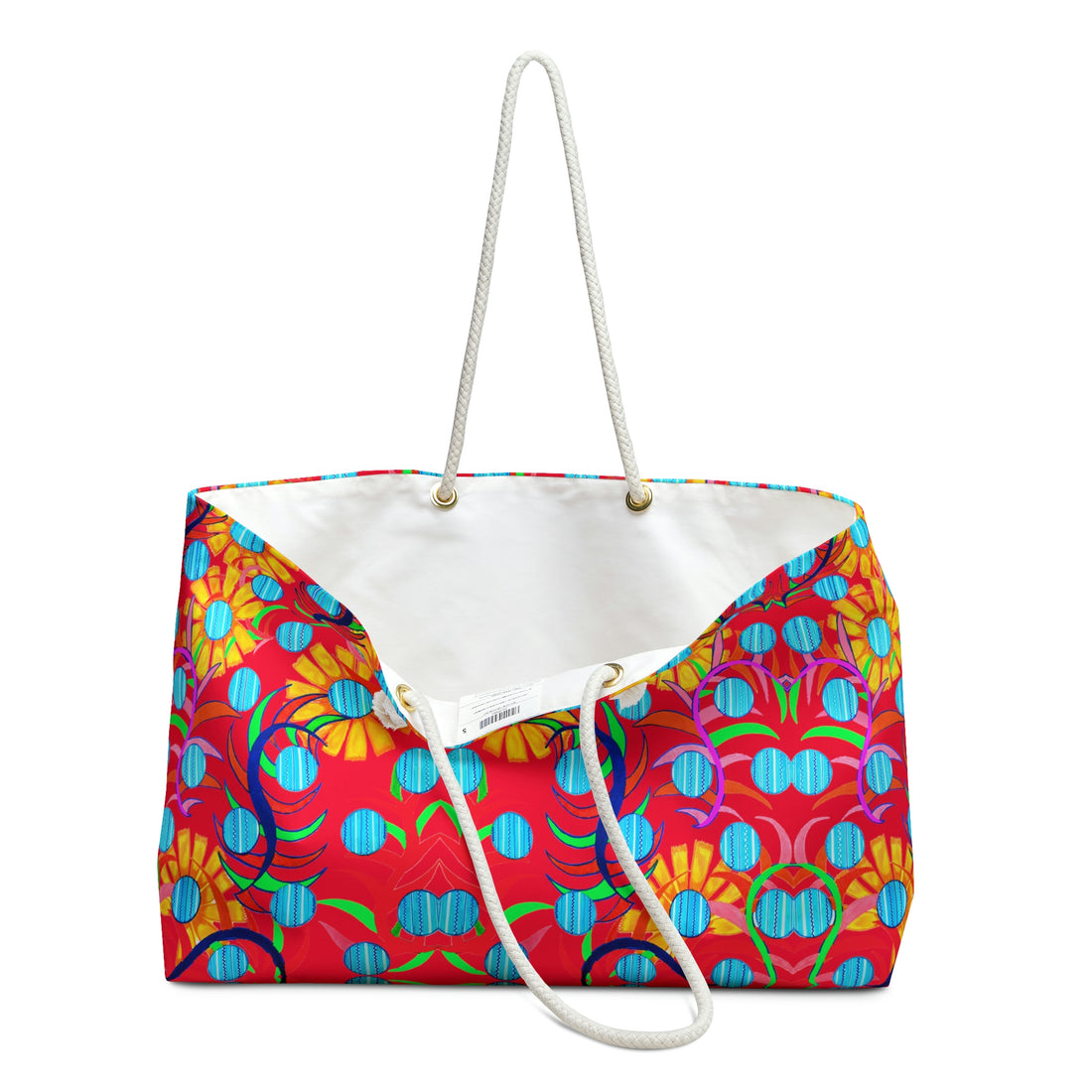 Red Sunflower Weekender Open Beach Tote Bag