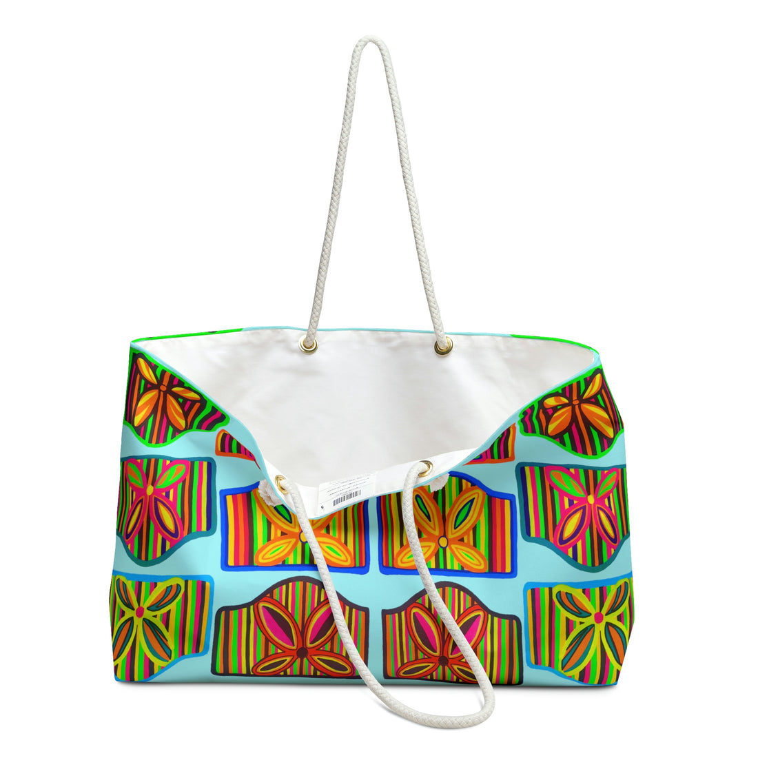Icy Blue Deco Print Weekender Tote Bag
