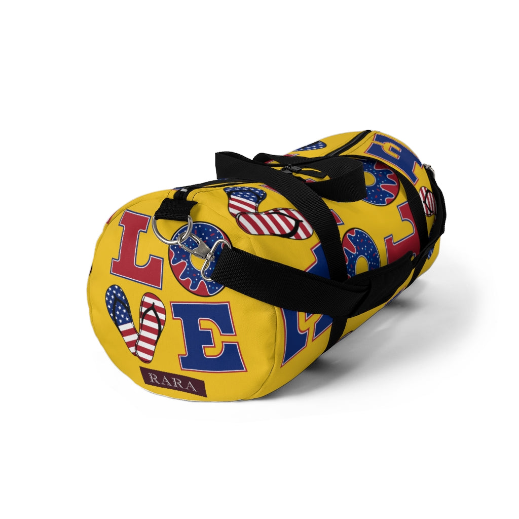 American Love Yellow Duffel Bag