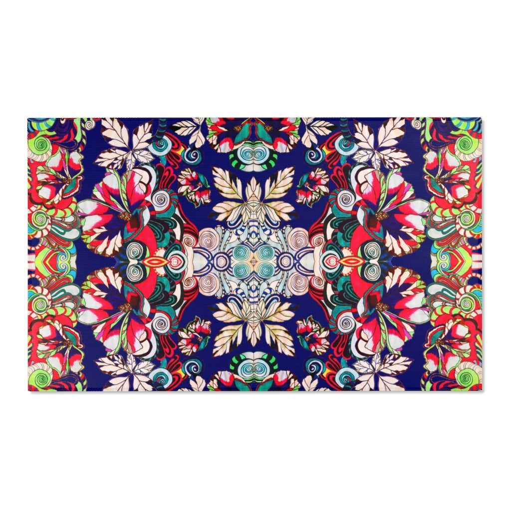 Artsy Floral Pop Royal Ink Rug