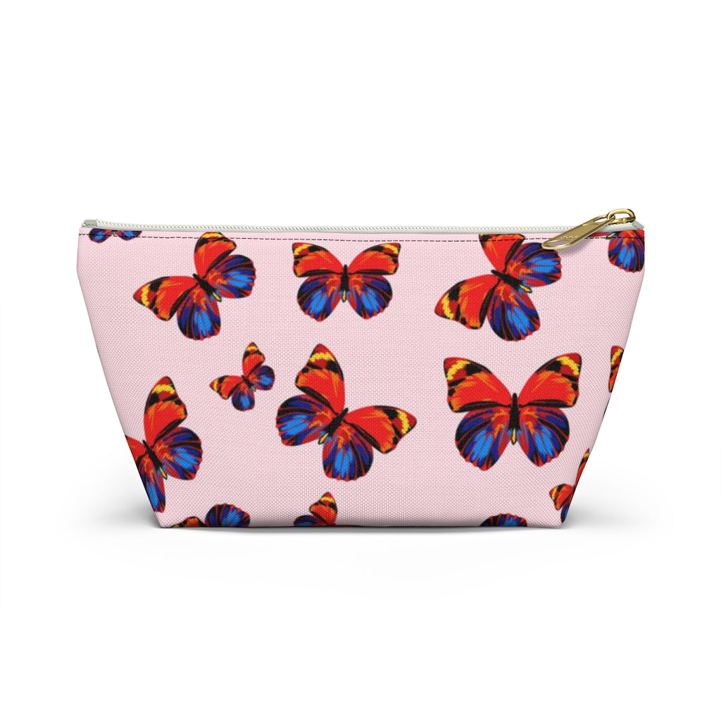 Tangerine Butterflies Accessory Pouch