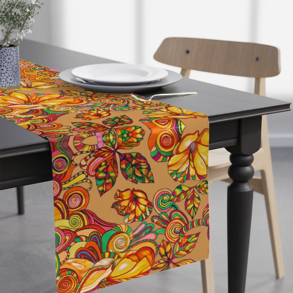 Artsy Floral Tussock Table Runner