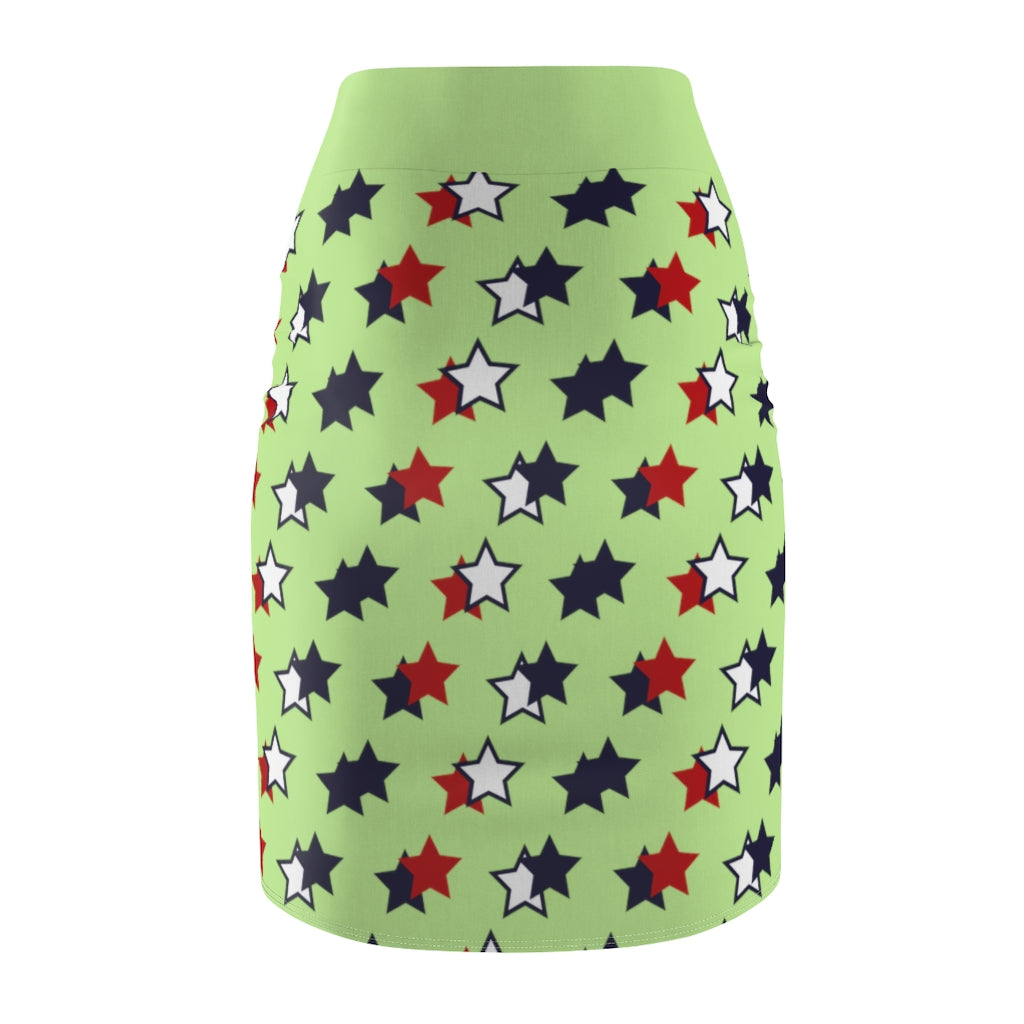 AOP Starry Mint Pencil Skirt