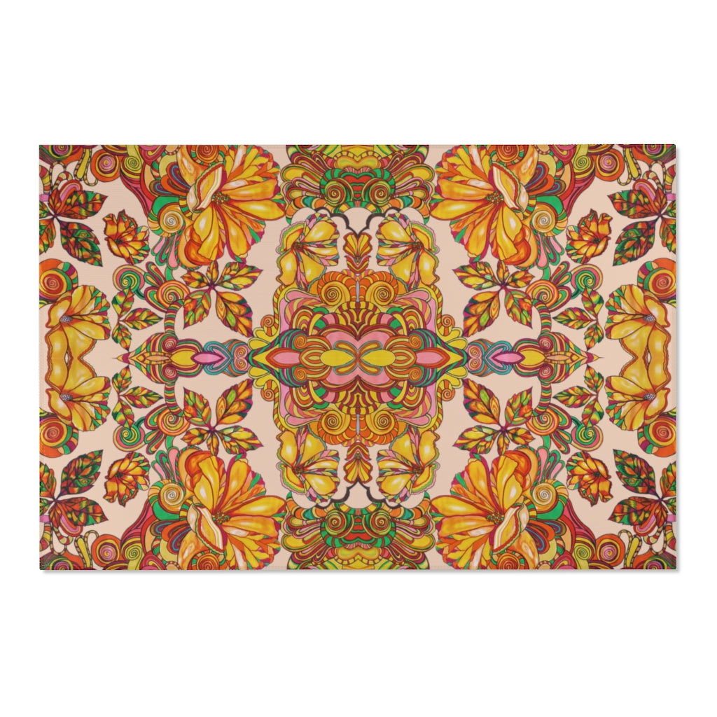 Artsy Floral Nude Area Rug