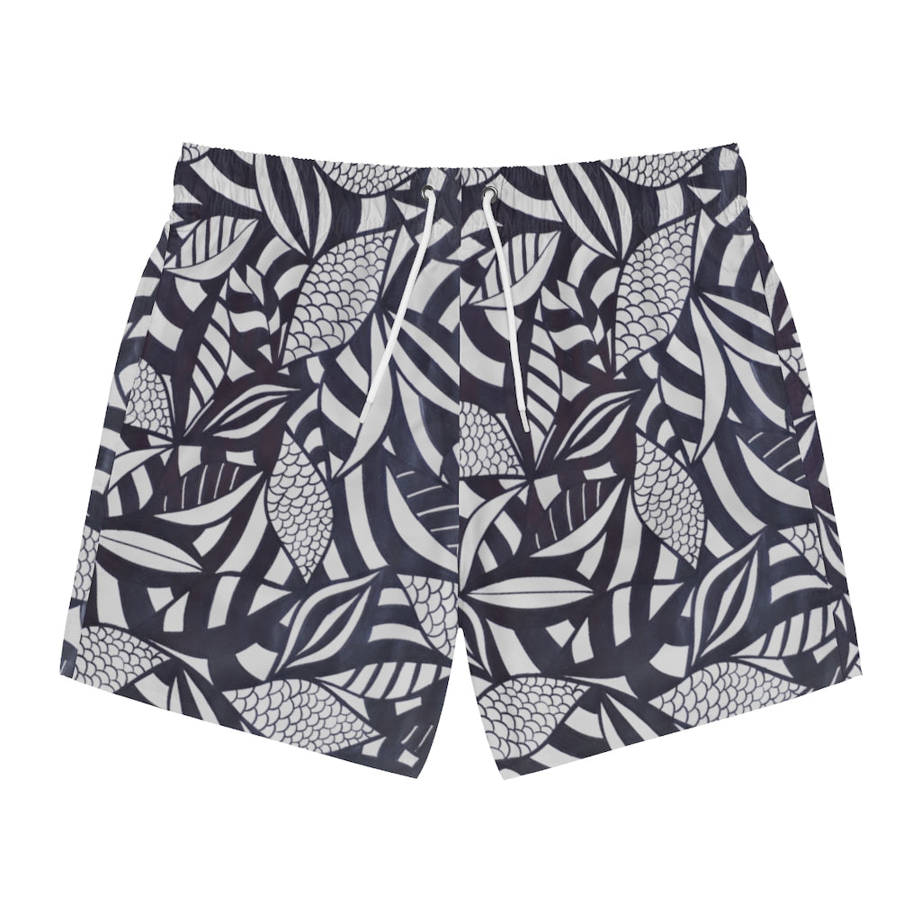 Slate Tropical Minimalist Swimming Trunks