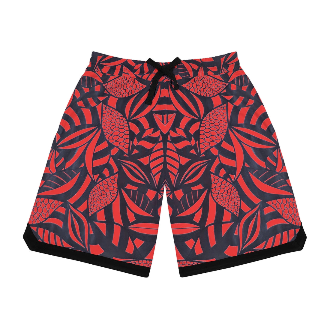 vermillion tropical print basketball shorts