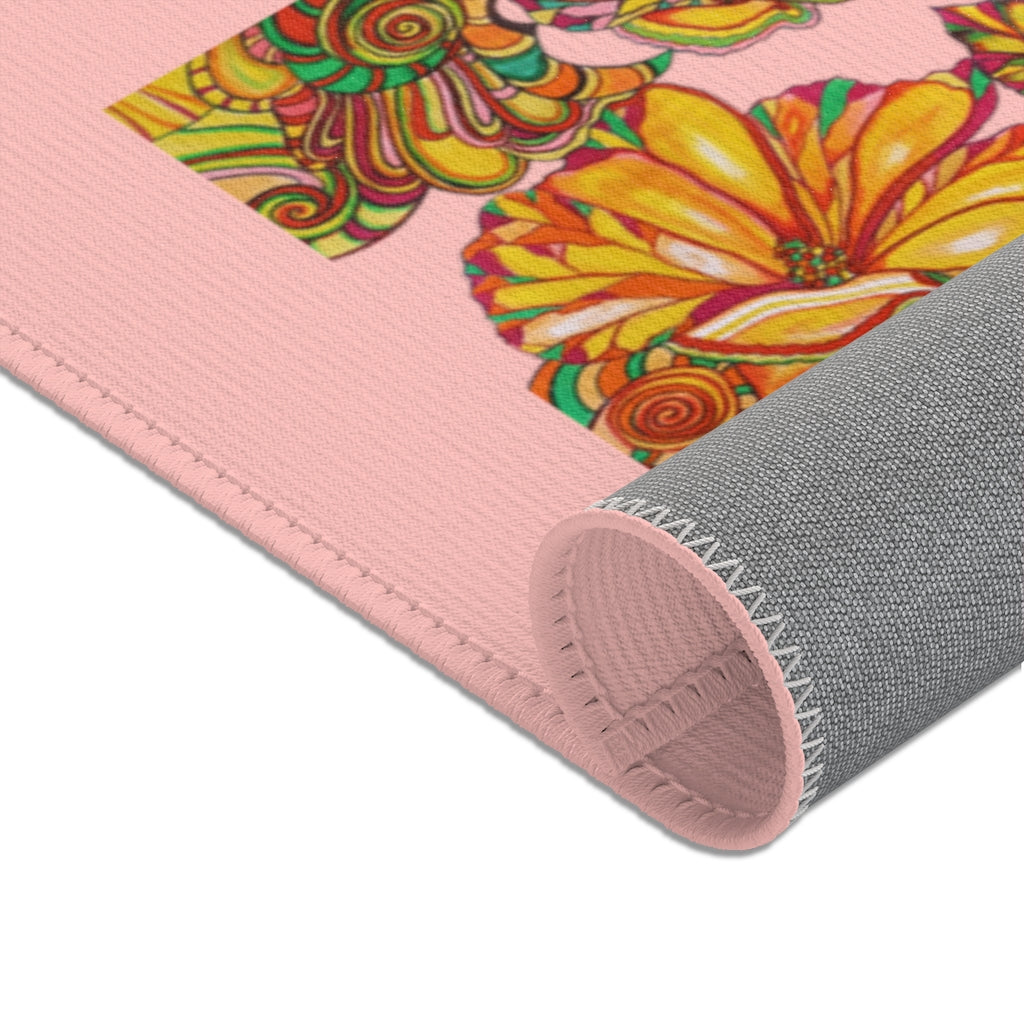 Artsy Floral Blush Area Rug
