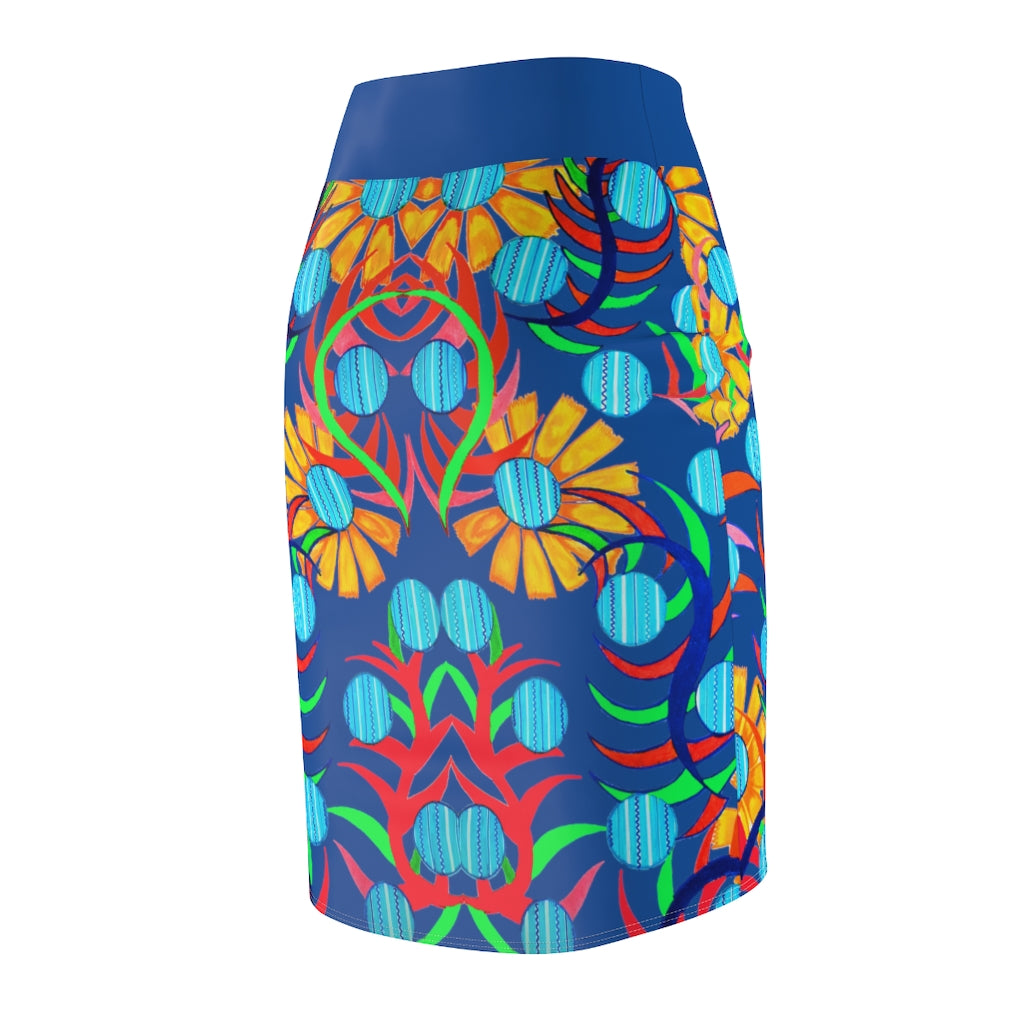 Sunflower Blue Pencil Skirt
