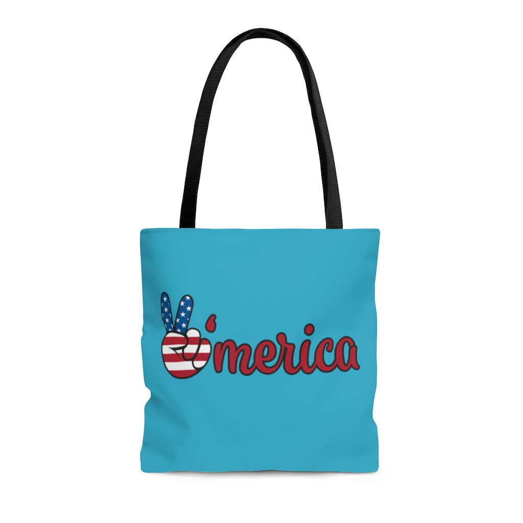 AOP All American Aqua Tote Bag