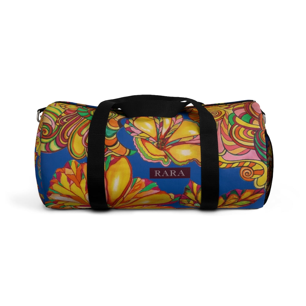 Artsy Floral Royal Blue Duffel Bag