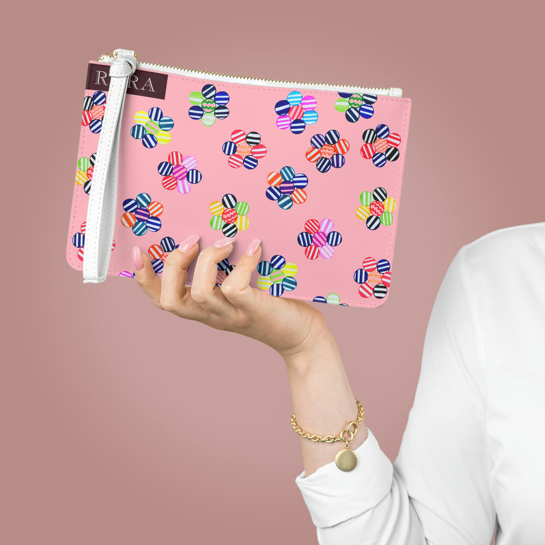 Blush Candy Florals Clutch Bag