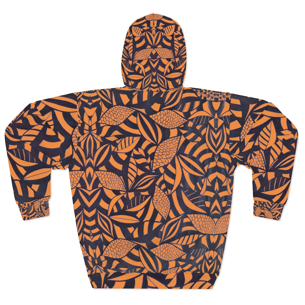 Unisex Tropical Minimalist Pullover Orange Hoodie